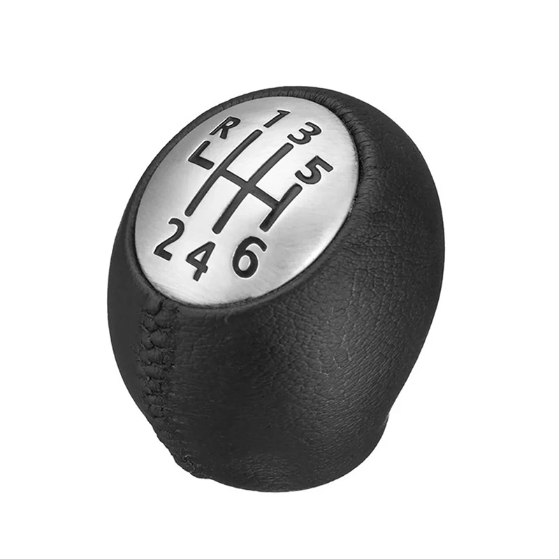 Black 6 Speed Manual Gear Shift Stick Knob PU Leather&Plastic Car Accessory Fit for VAUXHALL/OPEL VIVARO RENAULT DACIA NISSAN