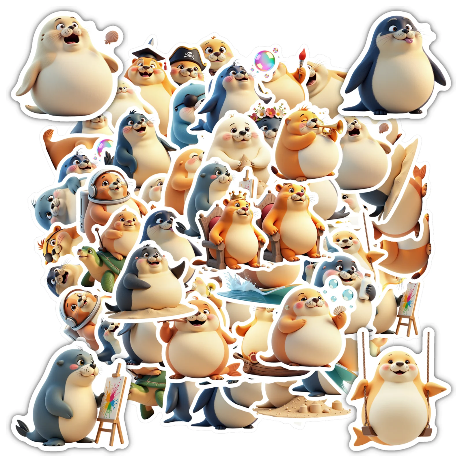 

35-100 шт. игривых наклеек с пингвинами, милые наклейки с животными для приключений на льду, наклейки для чемоданов, холодильников, телефонов