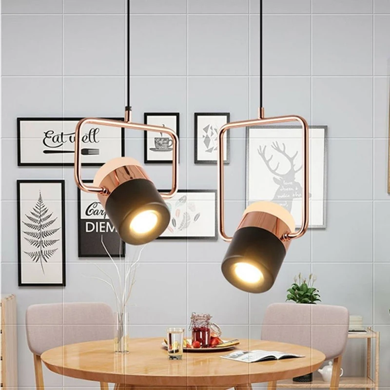 

Nordic modern long bar restaurant pendant light simple and creative bar desk lamp bedside small pendant light retro