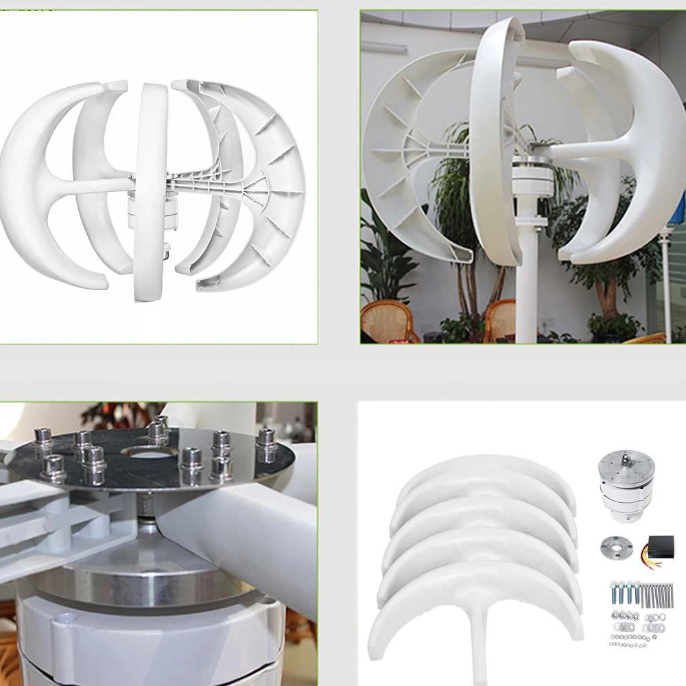 3000W Vertical Wind Turbine 12V 24V 48V Small Windmill Free Energy 220V Household Farm Sent To MPPT Controller