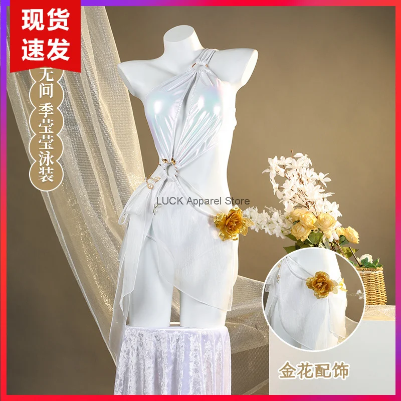 

Naraka: Bladepoint Cosplay Costume Ji Yingying Dress Eternal Tribulation Season Swimwear Summer White Sun Coswear Game Clothing