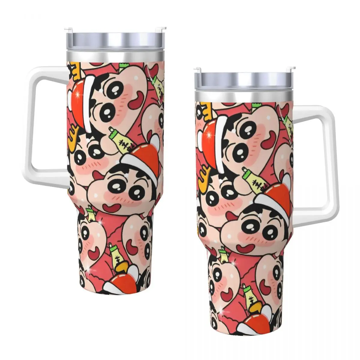 Crayons Nohara Shinnosuke Stainless Steel Tumbler shins-chans Driving Thermal Cups With Straws and Lid Large Capacity Car Mugs