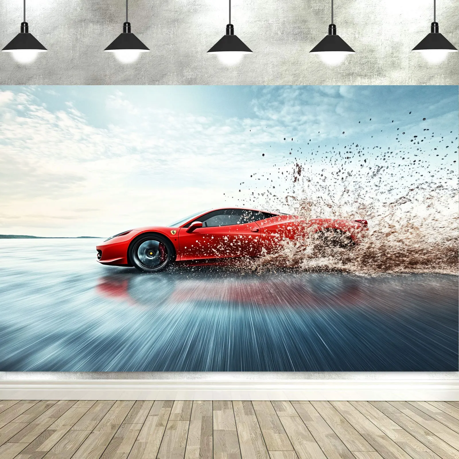 Speeding Car Backdrop Party Decorations Birthday Cartoon Photography Background Photo Studio Props Banner Tablecloth