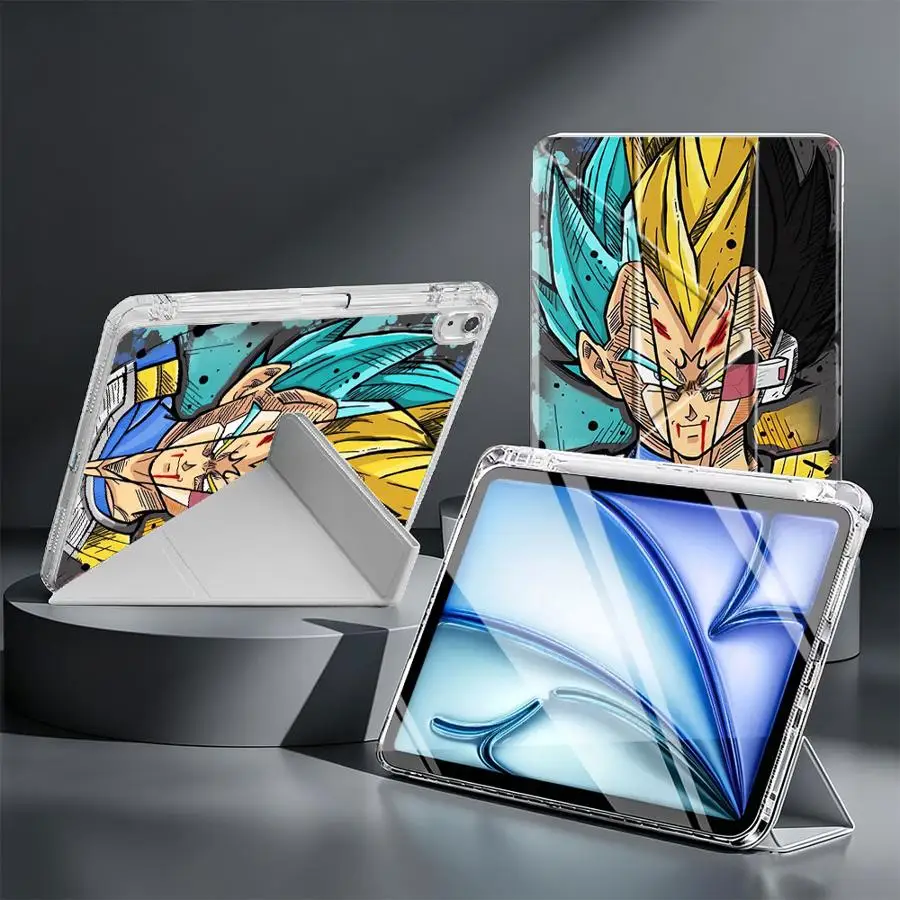 GOKU Vegeta Art With Pen Slot Cover Tablet Case For iPad 9th 10th Gen 11th Air 8 M2 M3 3 Pro 13 2025 2026 Mini 7 6 5 12th