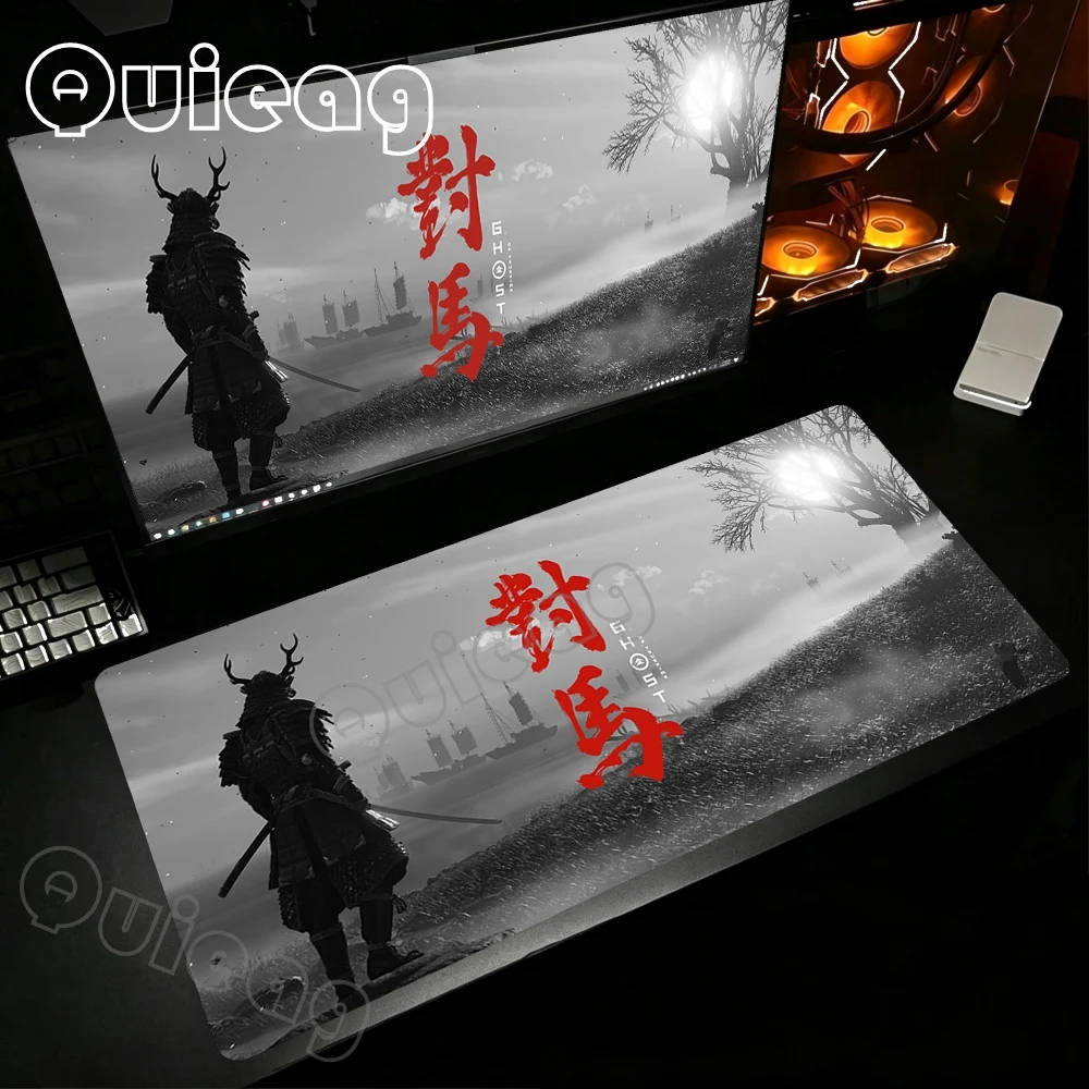 Grand tapis de souris Ghost of Tsushima, 90x40cm, accessoires de jeu, tapis de souris antidérapant, tapis de clavier, grand tapis de souris