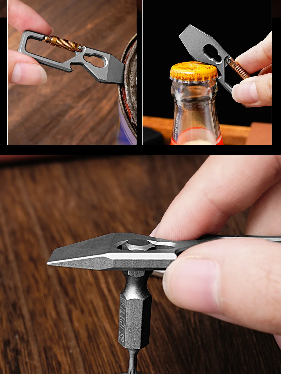 

Mini Titanium Alloy Pry Bar Keychain Pendant for Outdoor EDC Portable Courier Tool Bottle Opener