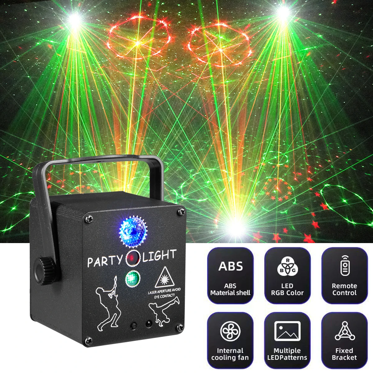 

YSH Laser Dj Lights Рождественские огни Звуковая активация Пульт дистанционного управления Клубный свет для паба Холлидей КТВ Бар День рождения Свадьба Xams