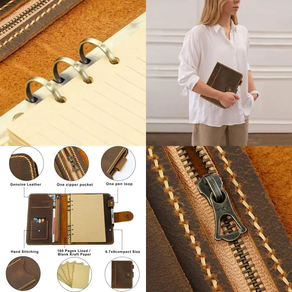 

Коричневый кожаный планировщик формата А5 с многоразовым журналом, картоном для руководителей и корпоративным подарком на заказ для мужчин