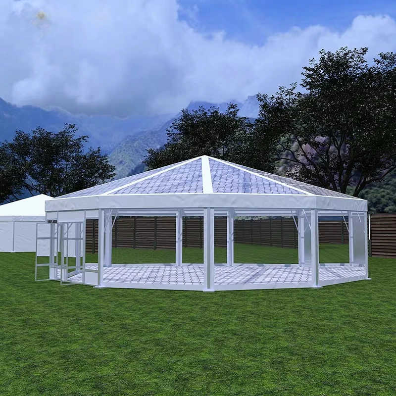 

Sexangle Octagon Marquee Aluminum Banquet Hall Outdoor Events Polygon Tent for Dinner Party
