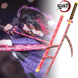 104cm Demon Slayer Kokushibo Katana Anime Kimetsu No Yaiba Kokushibo Cosplay Prop Ninja Japanese Samurai Sword Wooden Katana Toy