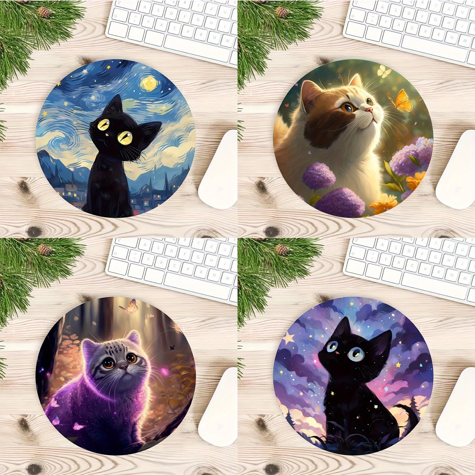 

Cute kitten mouse pad Multi-model rubber non-slip durable desk mat Computer game accessories Small size carpet for office use