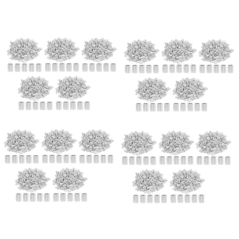 

A70P 4000PCS 1/16 Inch Cable Ferrule Set Aluminum Alloy Crimping Loop Sleeve For Wire Rope