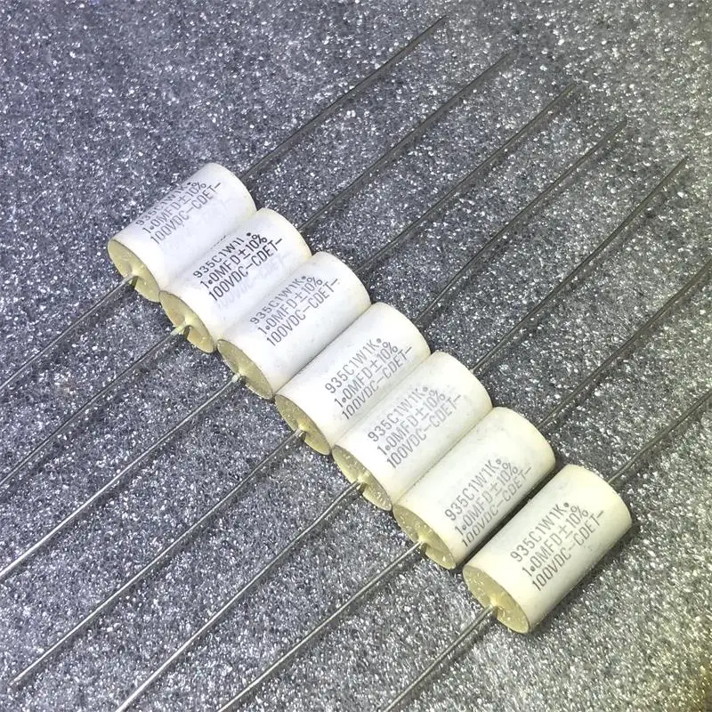 Fresh for CDE 935C 1uf 100v 105K Thick Copper Lead Metalized PP Film Capacitor  50pcs