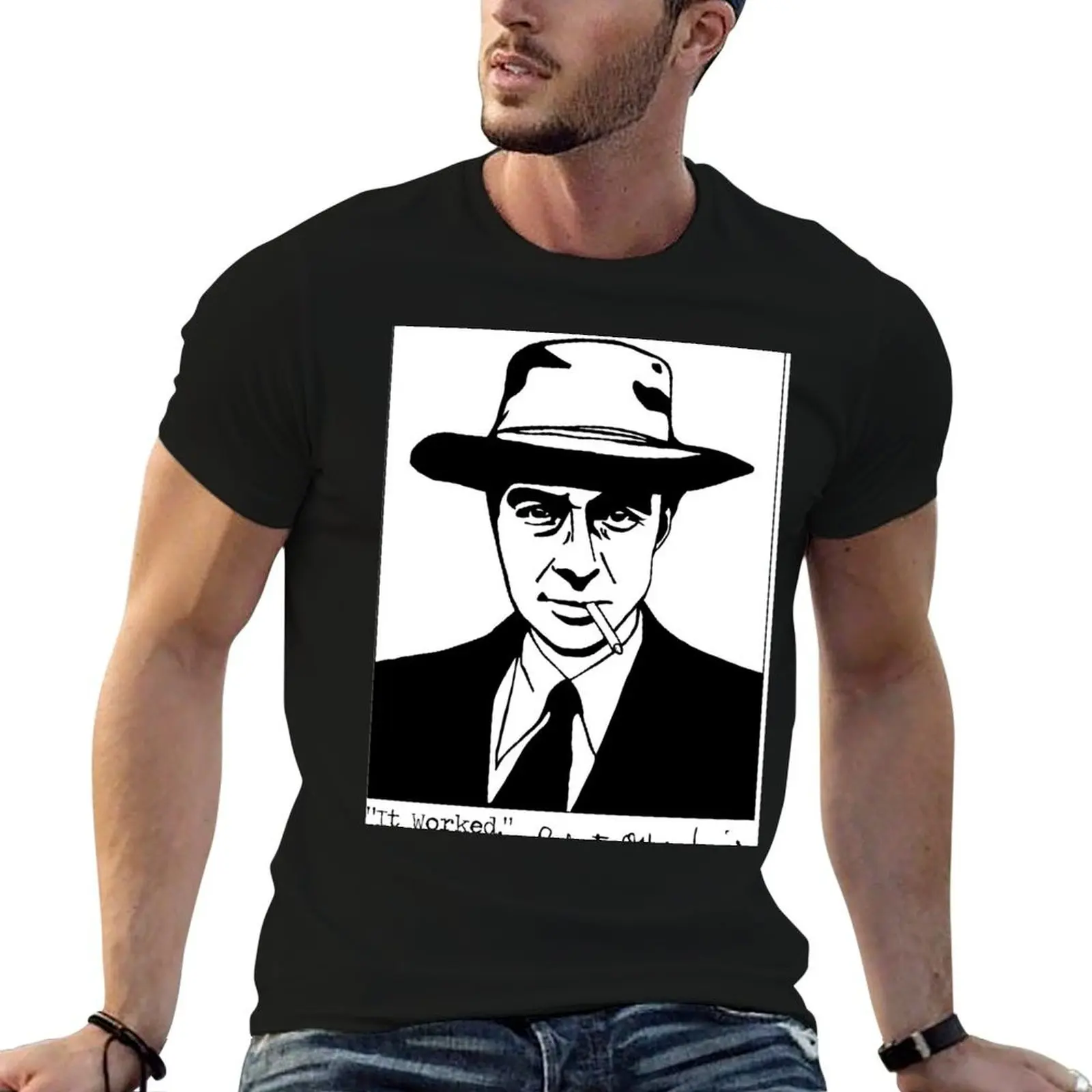 تي شيرت روبرت أوبنهايمر - "تعمل" تي شيرت مع مطبوعات تي شيرت مضحك تي شيرت قطني