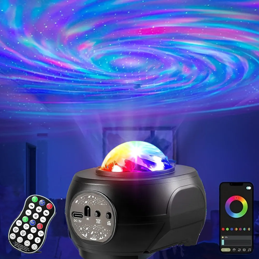 Galaxy Projection Night Light - Ceiling Decoration - Starlight Projection Lamp - 20 Color Dreamy Star Sky Effects - APP Remote