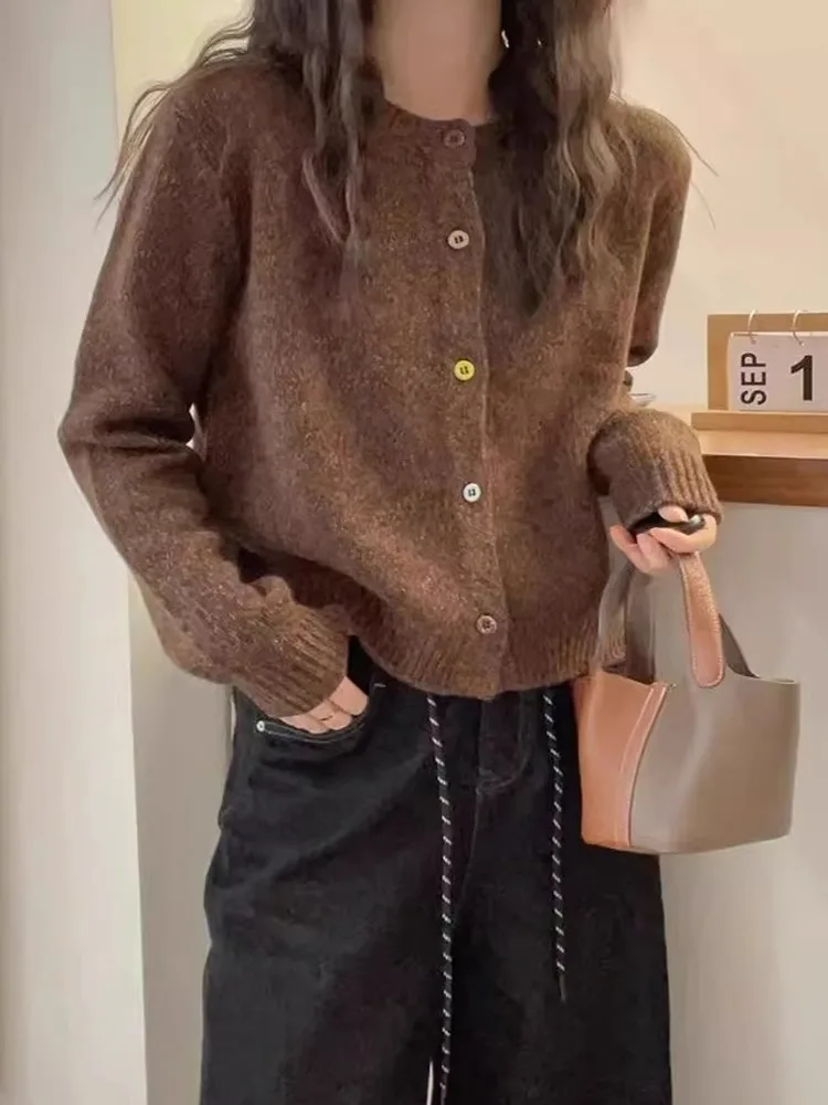 유니크 니트 롱 스웨터 가디건 캐주얼 출퇴근 여성 상의 다용도 가을 신상 슬레 버튼 오픈 셔츠 시적인 린