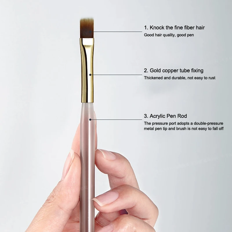 Nail Art Brush Multifunctionele Streep Liner Brushes Modellering Water Rimpel DIY Ontwerp Harde Borstel Nail Art Tools