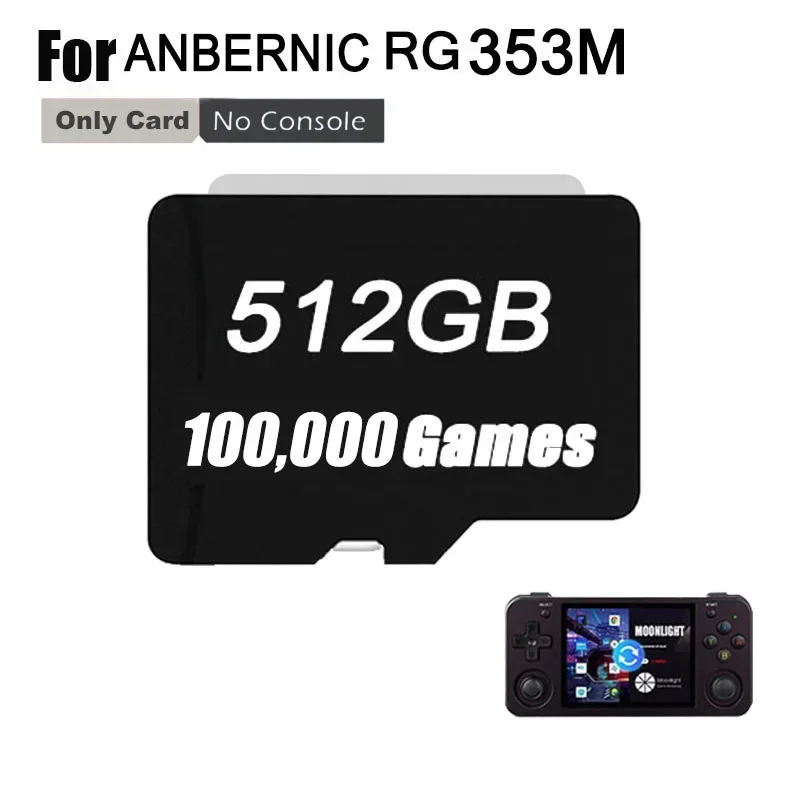 Tarjeta TF de 512GB, juegos precargados para ANBERNIC RG353M, tarjeta SD, 80000 juegos, juego portátil Retro PS2 MAME PSP para 512G 256G 128G 64G