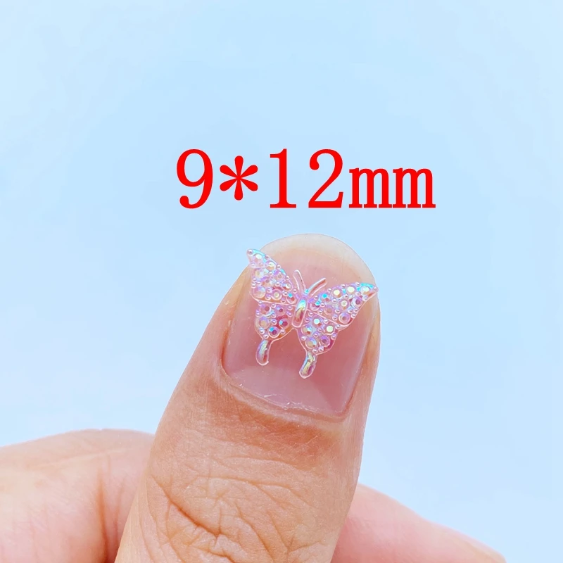 100 pièces paillettes résine coloré mignon cristal papillon Nail Art Flatback strass Applique bricolage mariage Scrapbook décor artisanat