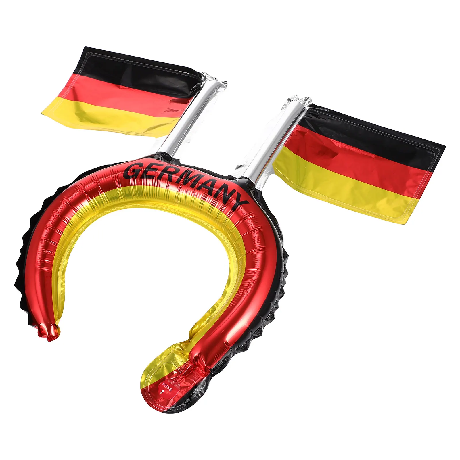 20pcs Flag Headdress Sports Competition Inflatable Headband For Soccer Party Football Fans Cheer Hairband Party