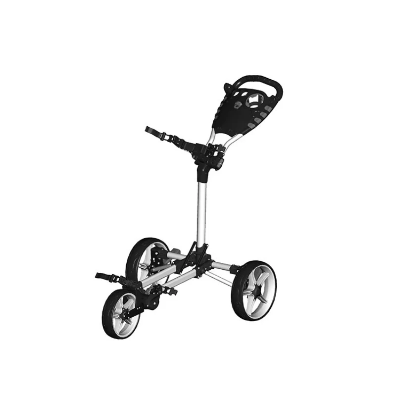 

Hot Sale 3-Wheel Aluminum Frame Golf Push Flat Fold Trolley