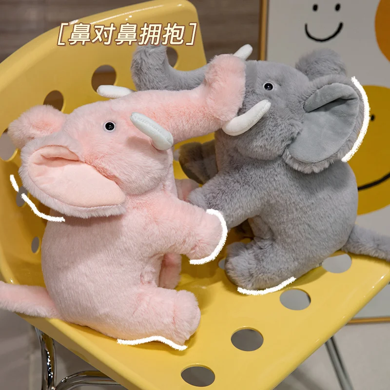 Hoge Kwaliteit Cartoon Lange Neus Olifant Pluche Pop Kussen Roze Grijze Olifant Knuffel Huisdecoratie Cadeau Voor Jongens En Meisjes