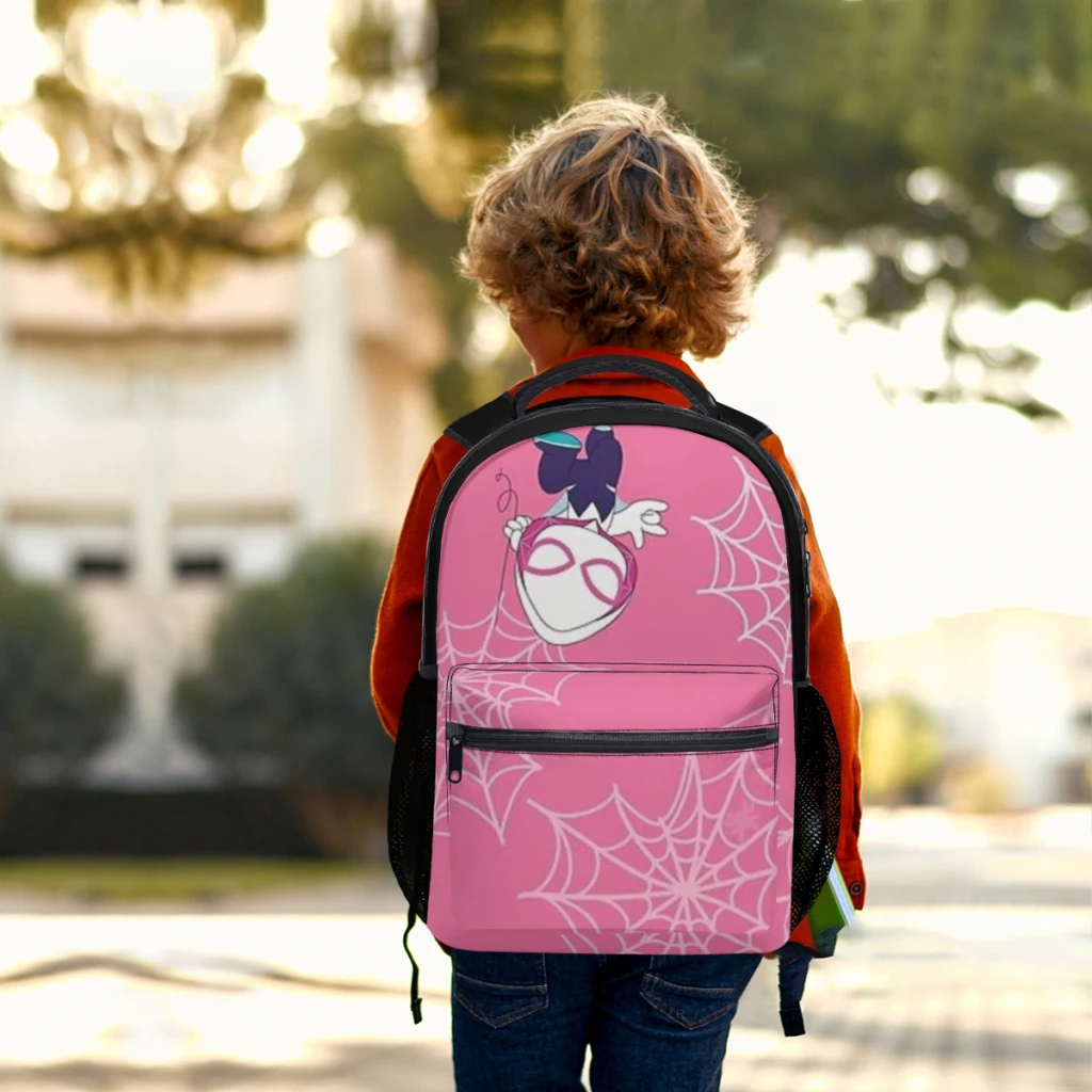 Mochila de dibujos animados para niña, bolso de gran capacidad con múltiples bolsillos, ajustable, 17 pulgadas