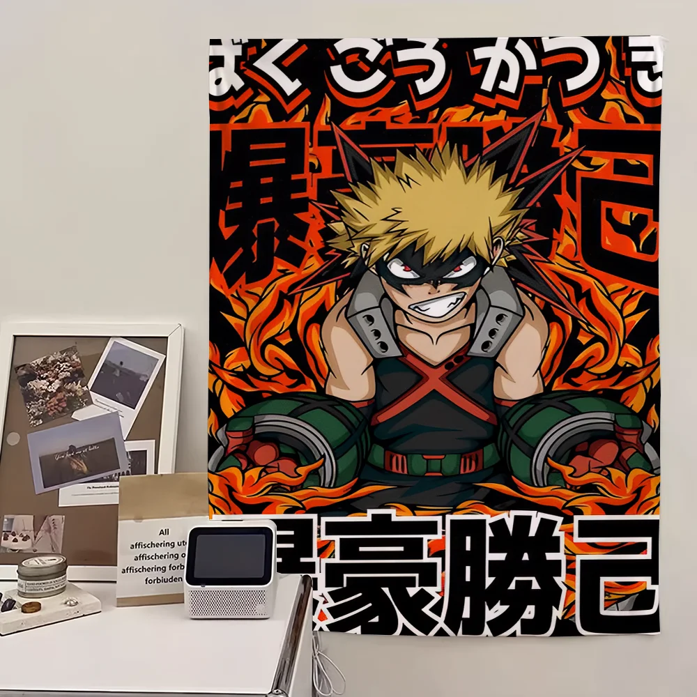 My Hero A-Academia Bakugo Katsuki Anime-Flagge Wohnzimmer Wand Club Hängende Heim-Deko Garage Bar Live-Dekoration Banner
