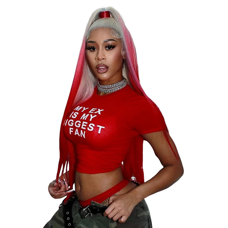 

Streetwear Women Print T Shirts Hip Hop Graphic Ruched Back Crop Top Sexy Slim Fit Folded Short Sleeve Tees Crew Neck T-shirt