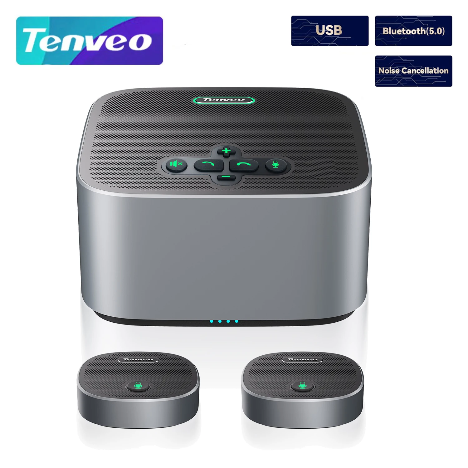 Hot Seller TEVO-M6B Speakerphone Noise Reduction BT USB Wireless Conference Speakerphone With 8 Mics 360° Voice Pick Up