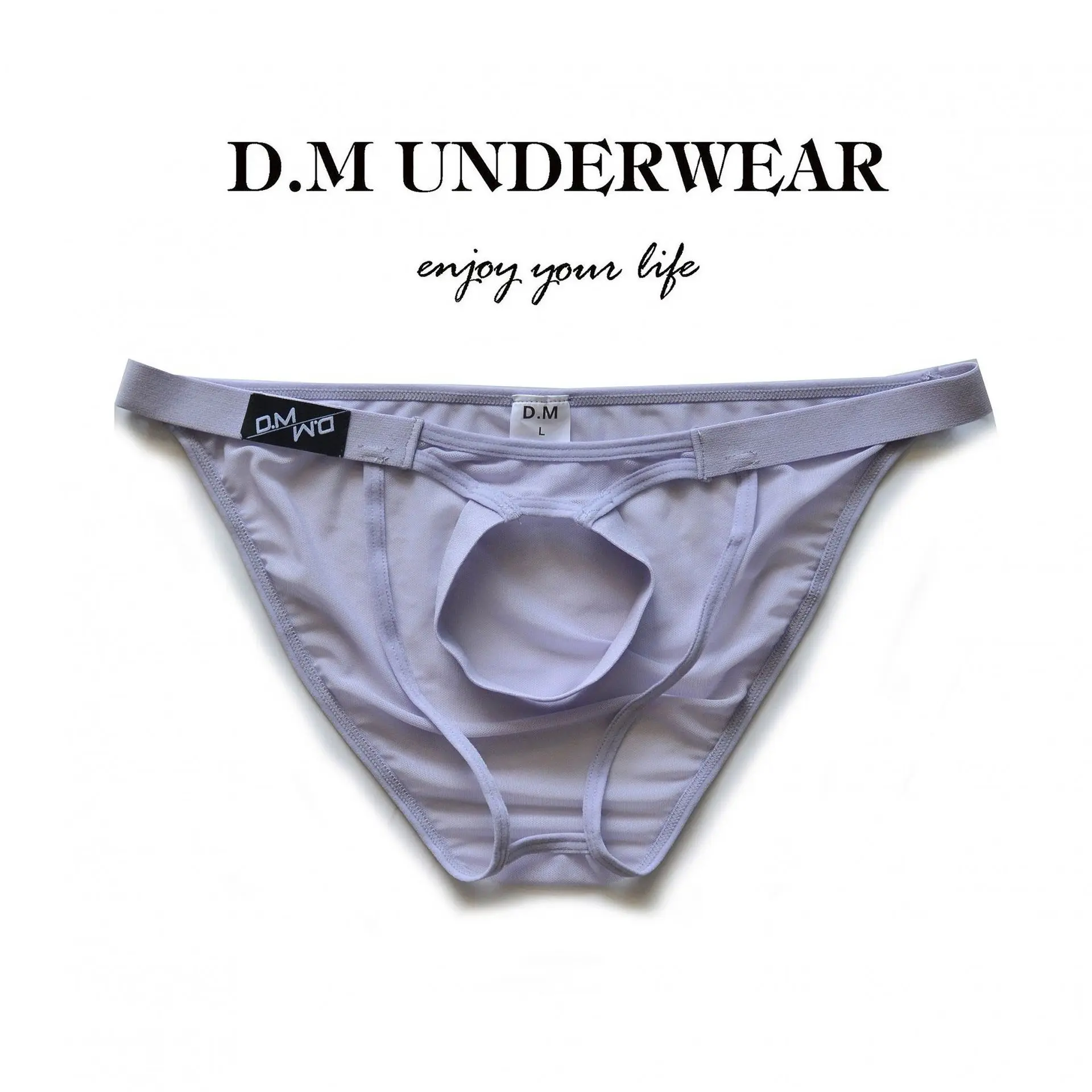 Men's Sexy Gay Thong Erotic Panties Low Rise Temptation G String Solid Color Mesh See-through Male Soft Sissy Briefs Personality