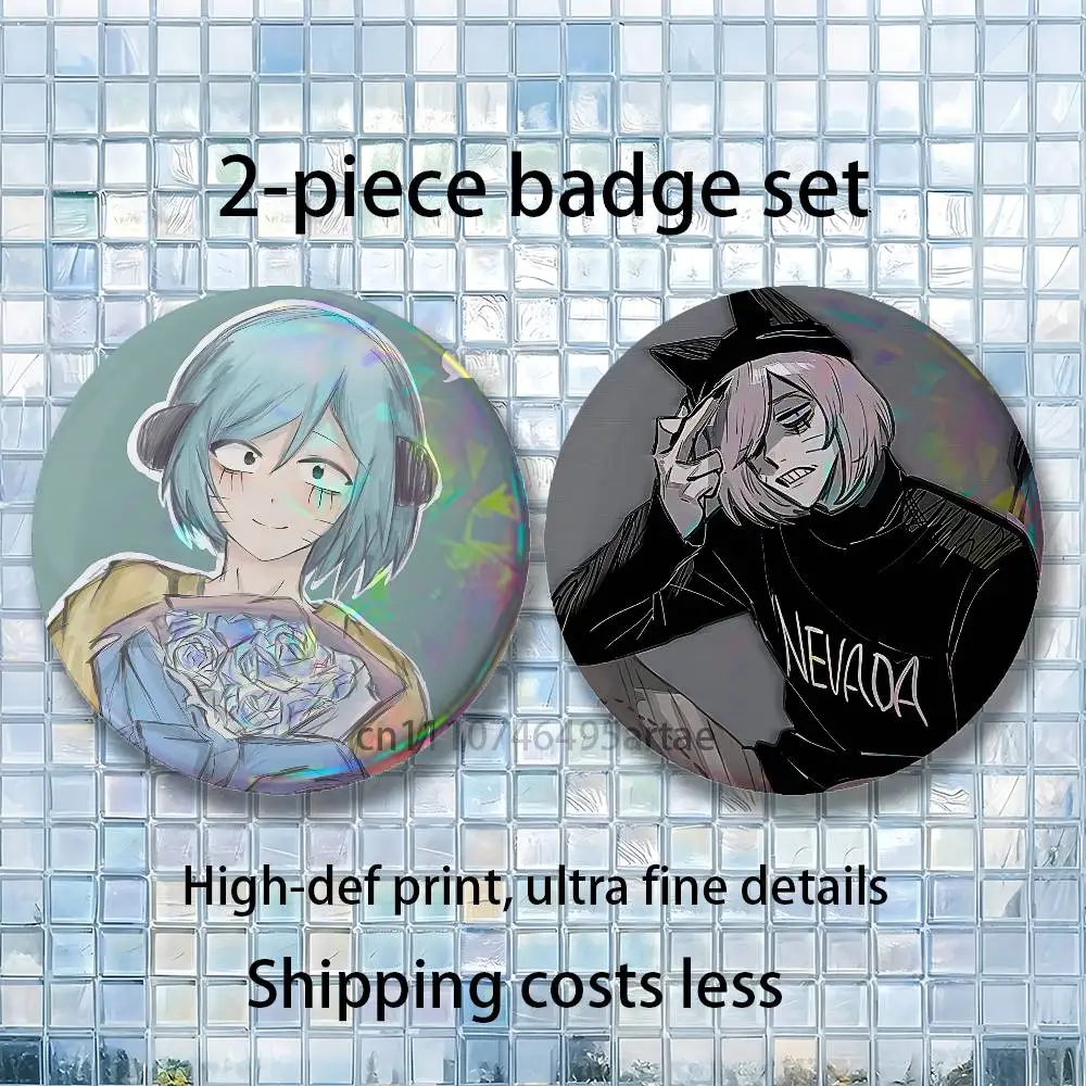 N-Nyon RanfrenS 2-piece set Pins Backpack Clothes Jewelry Accessories Cartoon Round Brooch Button Badge Gifts