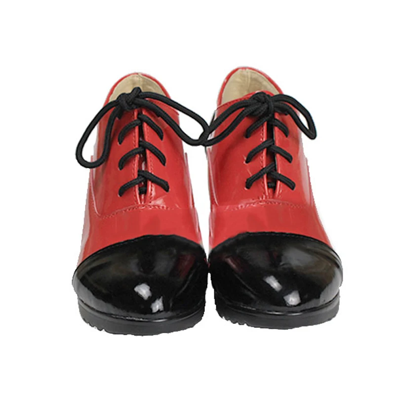 グレル・サトクリフコスプレ靴ブーツアニメ黒執事赤ハイヒールロールプレイフェイクレザーブーツ男性用