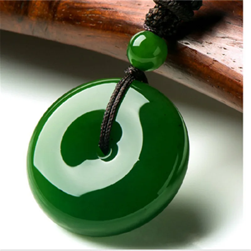 Factory Direct Supply Xinjiang Outer Mongolia Material Hetian Jade Peace Buckle Spinach Beryl Pendant Jade Pendant