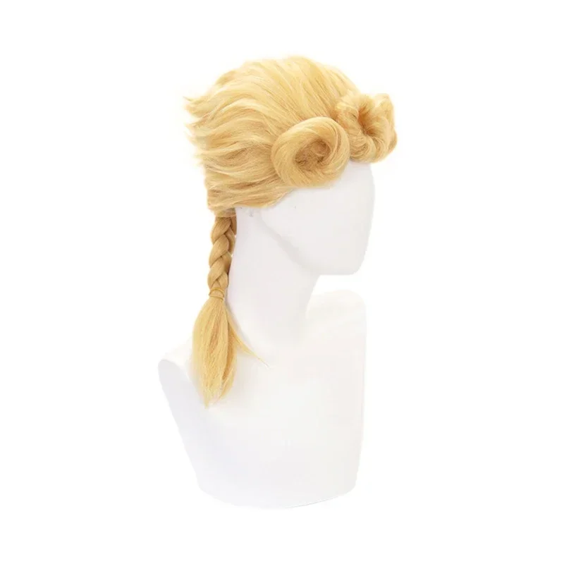 'S Bizarre Adventure Day Giovanna Cosplay Wig New JOJO Golden Braids Styled Hair Props Halloween Role Play Wigs Hairnet MN3