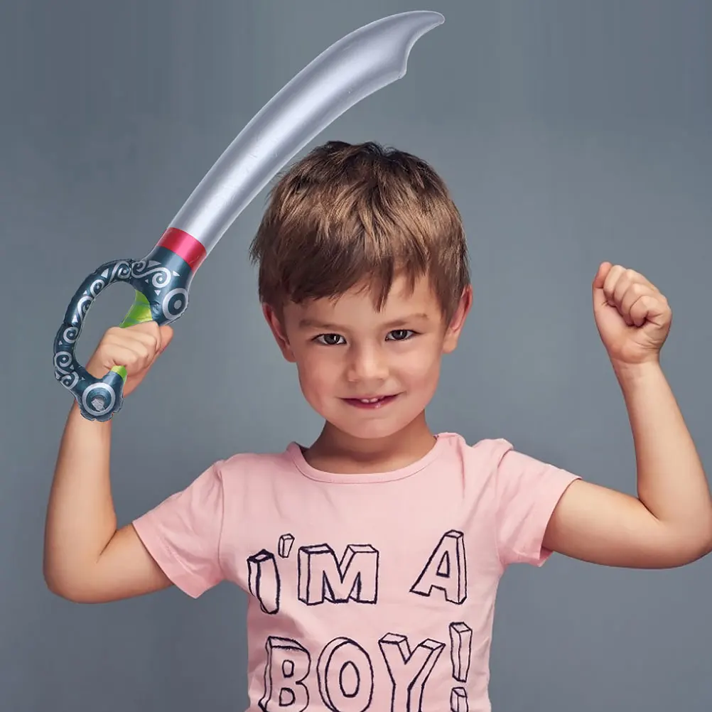 Épée de Pirate gonflable, 5 pièces, gonflage rapide, dégonflage, Portable, en PVC, pour décoration de fête, spectacle sur scène, Festival, Cosplay