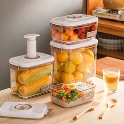 Food Vacuum Storage Box Refrigerator Food Storage Large Capacity Food Dispenser with Vacuum Pump Transparent Storage Container