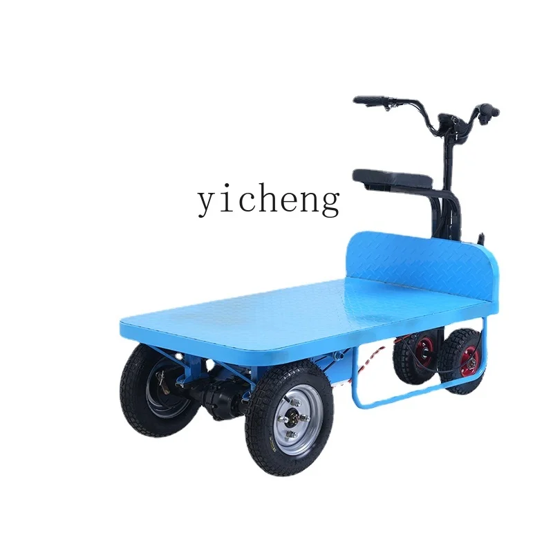 Tqh Electric Flat Truck Truck King Warehouse Cart Four-Wheel Riding Donkey Dining Cart