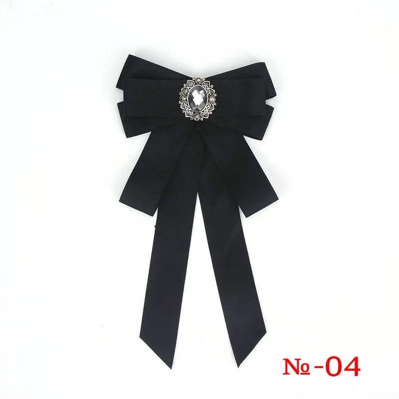Modische Schwarze Schleifen-Krawattenklammer Rotes Diamant-Fliegeband Weiße Strass-Hemdfliege Geschenk für Damen Accessoires – Detail 5