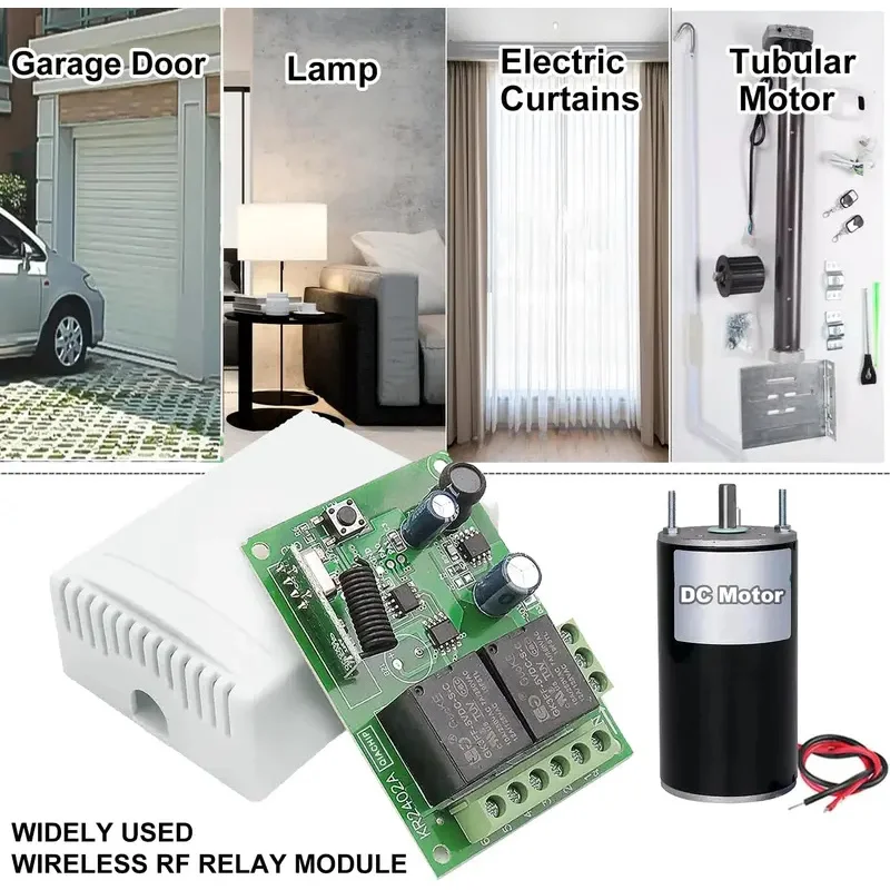 DC12V 24V 30V Wireless 433Mhz RF Remote Control Switch 10A Relay Receiver with 3 Transmitters for Motor Light Gate Door Control