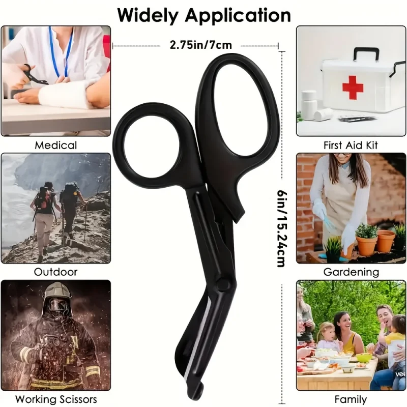 مجموعة مستلزمات طبية للممرضات مكونة من 3 قطع مع 2 مصباح قلم طبي + قطعة واحدة مقص جراحي حديدي متين مقاس 6 بوصات #6