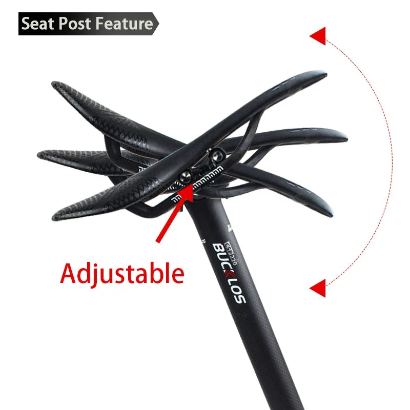 BUCKLOS Bicycle Seat Post Carbon Fiber Bike Seatpost for 27 2 30 8 31 6 350MM 400MM Seat Tube Road Bike Saddle Tube Cycling Part