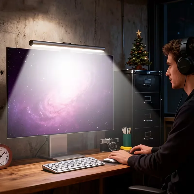 

Настольная лампа для защиты глаз с плавной регулировкой яркости для работы и игр, светодиодная лампа-бар для монитора компьютера, световая панель для экрана монитора