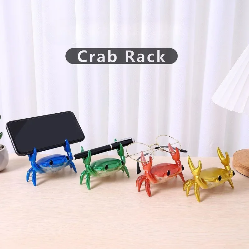 Mobile Phone Holder Cute Crab Shape Phone Desk Bracket Mount Lazy Creative Pen Eyeglasses Stand Chasing Drama Artifacts Ornament