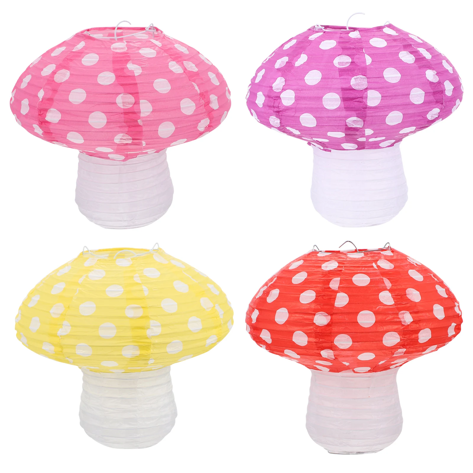 

4 Pcs Paper Lantern Garden Decor Mushrooms Wedding Fairy Lanterns Party Decorations Multicolor Outdoor
