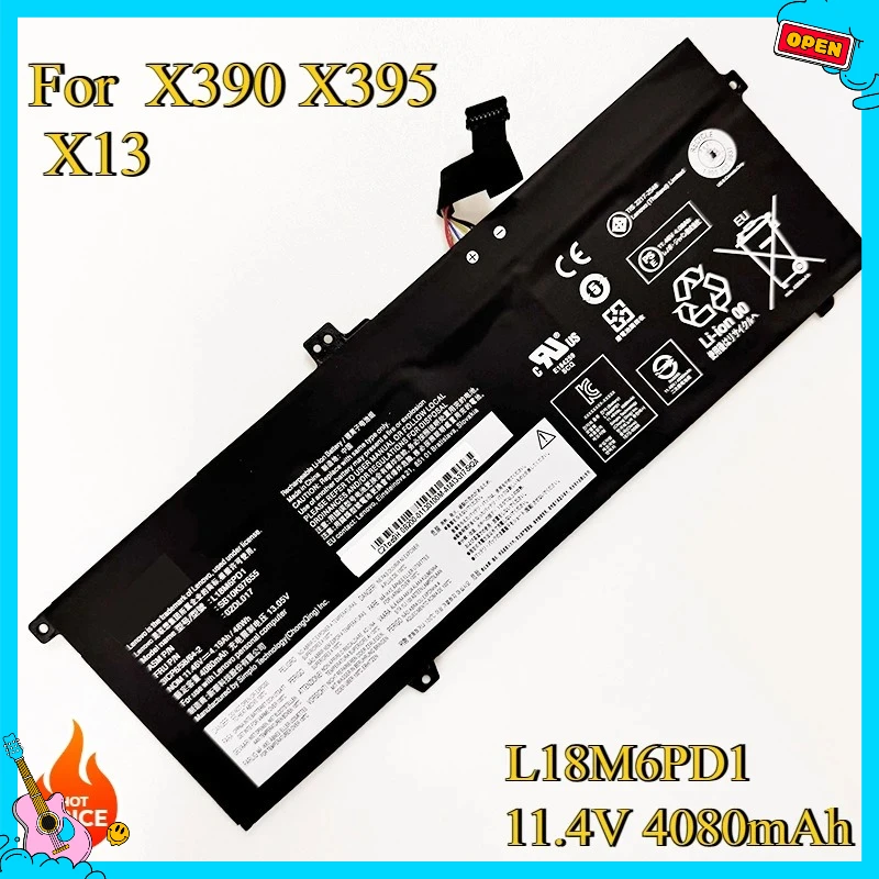 

New L18M6PD1 Battery For Lenovo ThinkPad X390 X395 X13 1st Gen TP00106C 02DL020 TP00106A TP00106B SB10K97656 L18L6PD1 L18D6PD1