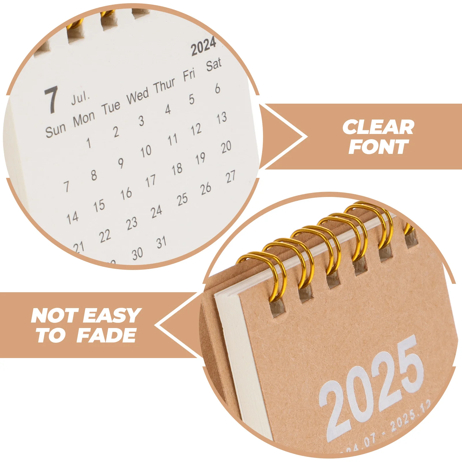 Small Desk Calendar Standing Flip Desktop for Digital Pocket Paper Mini on Table Office