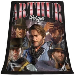 Arthur Morgan Red Dead Redemption 2 Shirt Rdr2 Video Gamer Cowboy Super Soft Cozy flanella coperta adatta per quattro stagioni