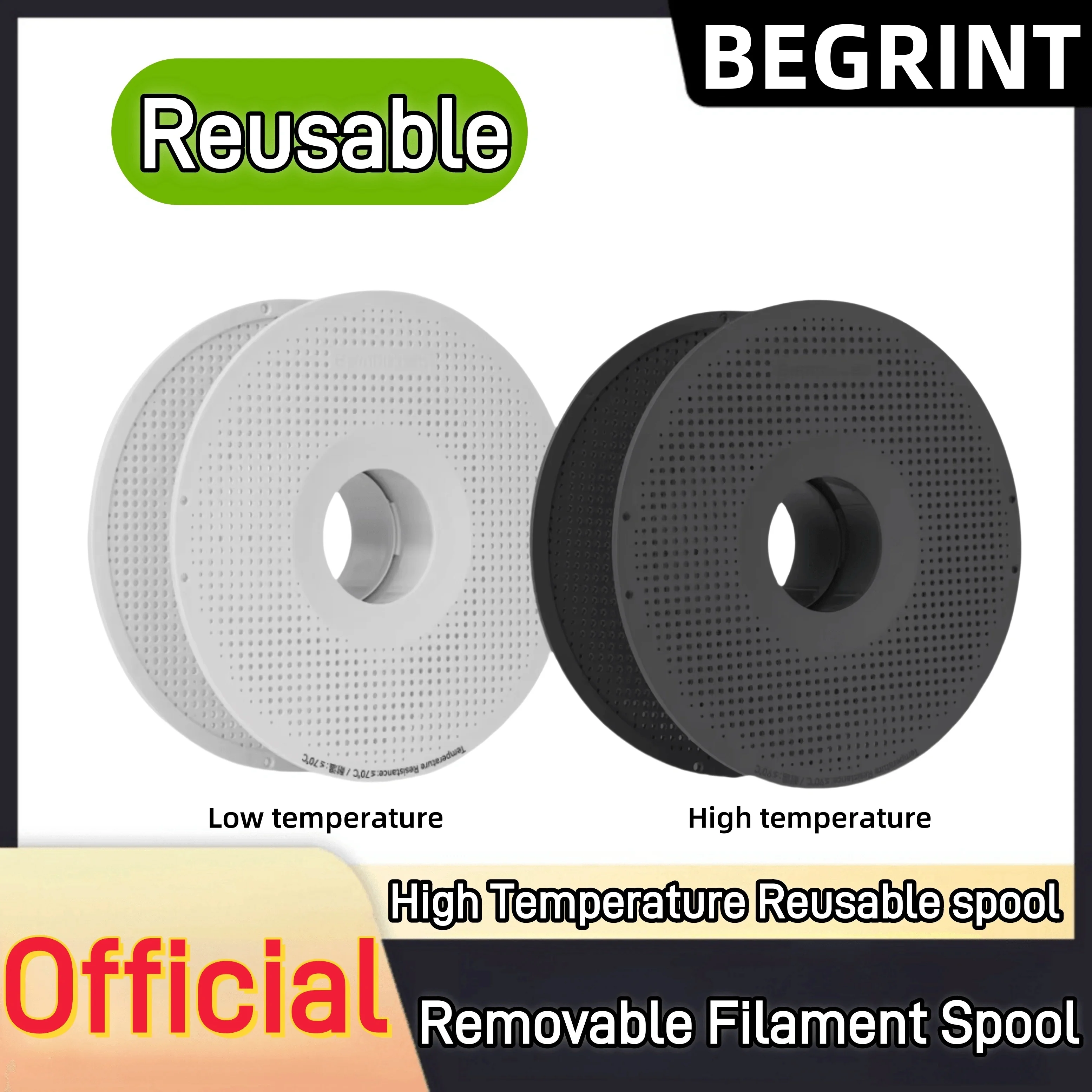 Bambu Lab 3D printer High Temperature Material Rack Reusable Spool Filament Compatibility: ABS, ASA, PA6-GF, ABS-GF, PAHT-CF etc