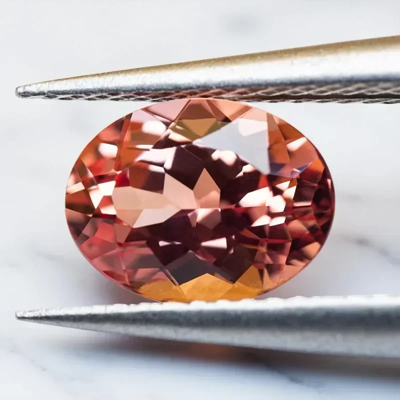 

Oval Cut Sunset Orange Lab Grown Sapphire High Quality Loose Gemstone Selectable AGL Certificate For Jewelry Diy Making